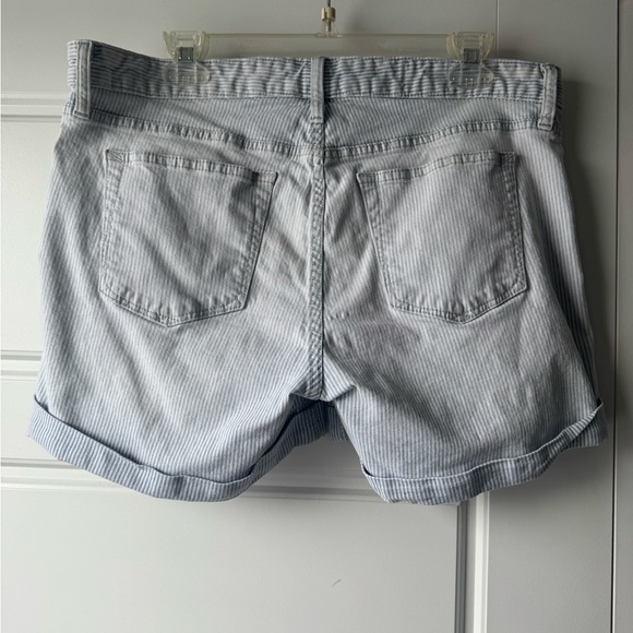Classic Light Blue Striped Jean Shorts - Picture 8 of 10